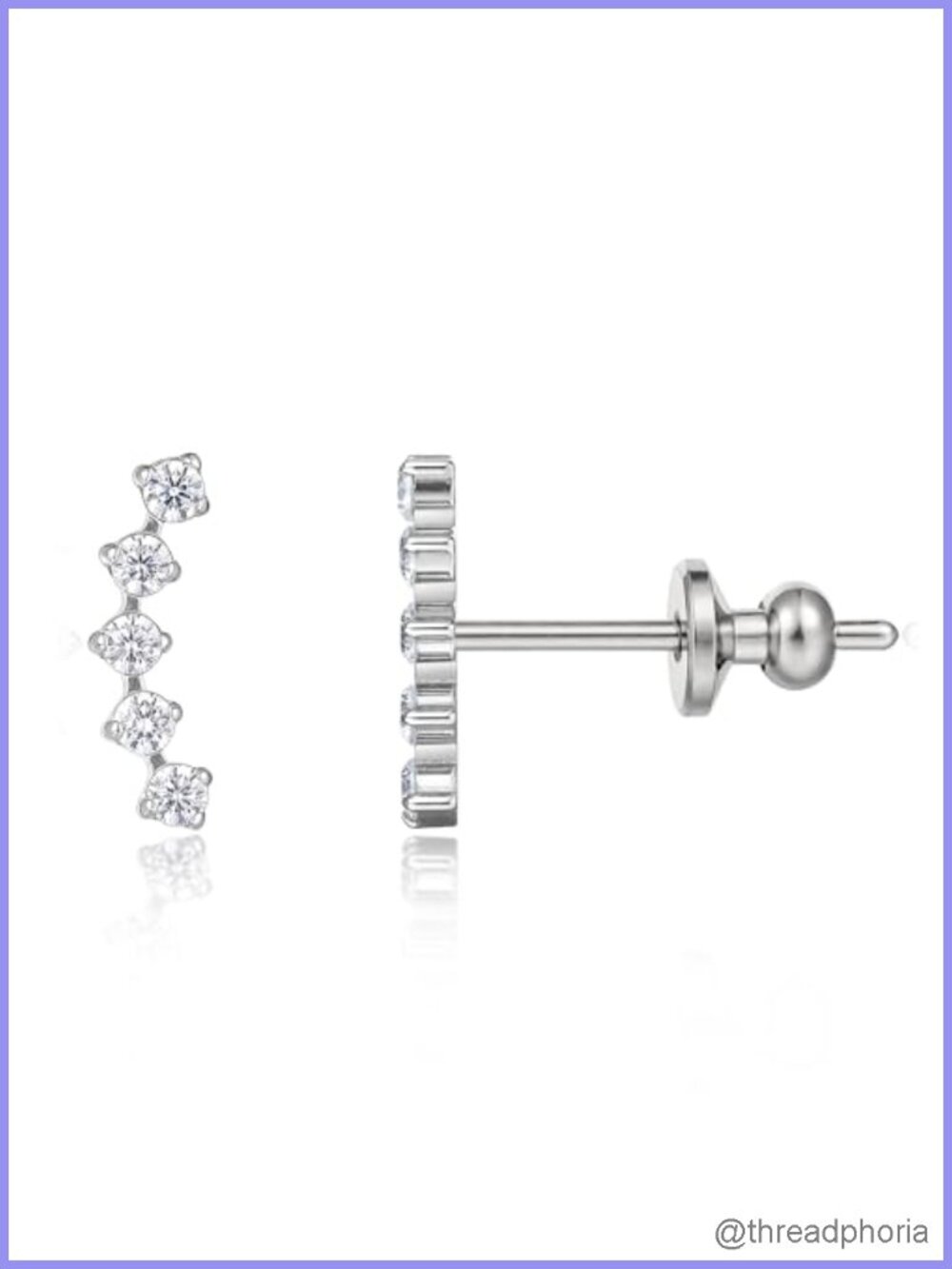 F136 Titanium Hypoallergenic Stud Earrings Cubic Zirconia
